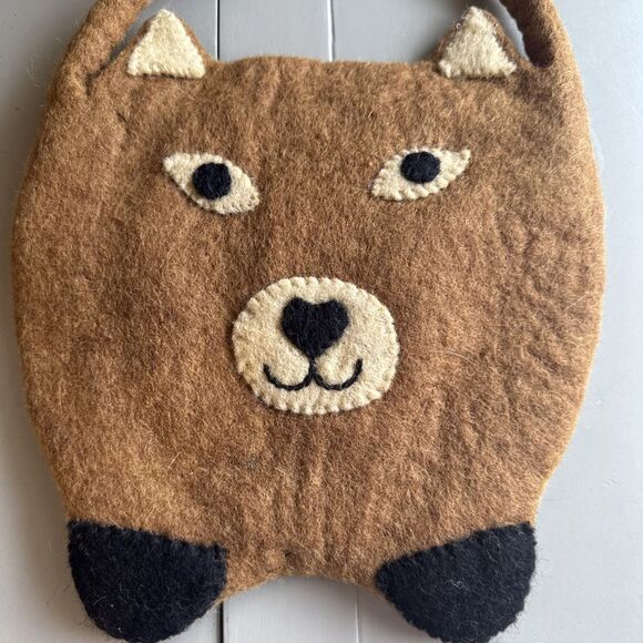 Fair Trade Federation Handbags - Earth Divas Felted Wool Bag, Brown bear Fair Trade Made